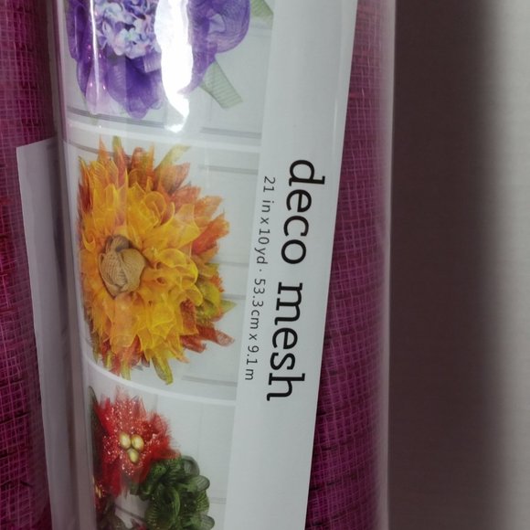 Pink Deco Mesh 21" Wreaths Crafts 3 Rolls - Picture 6 of 8